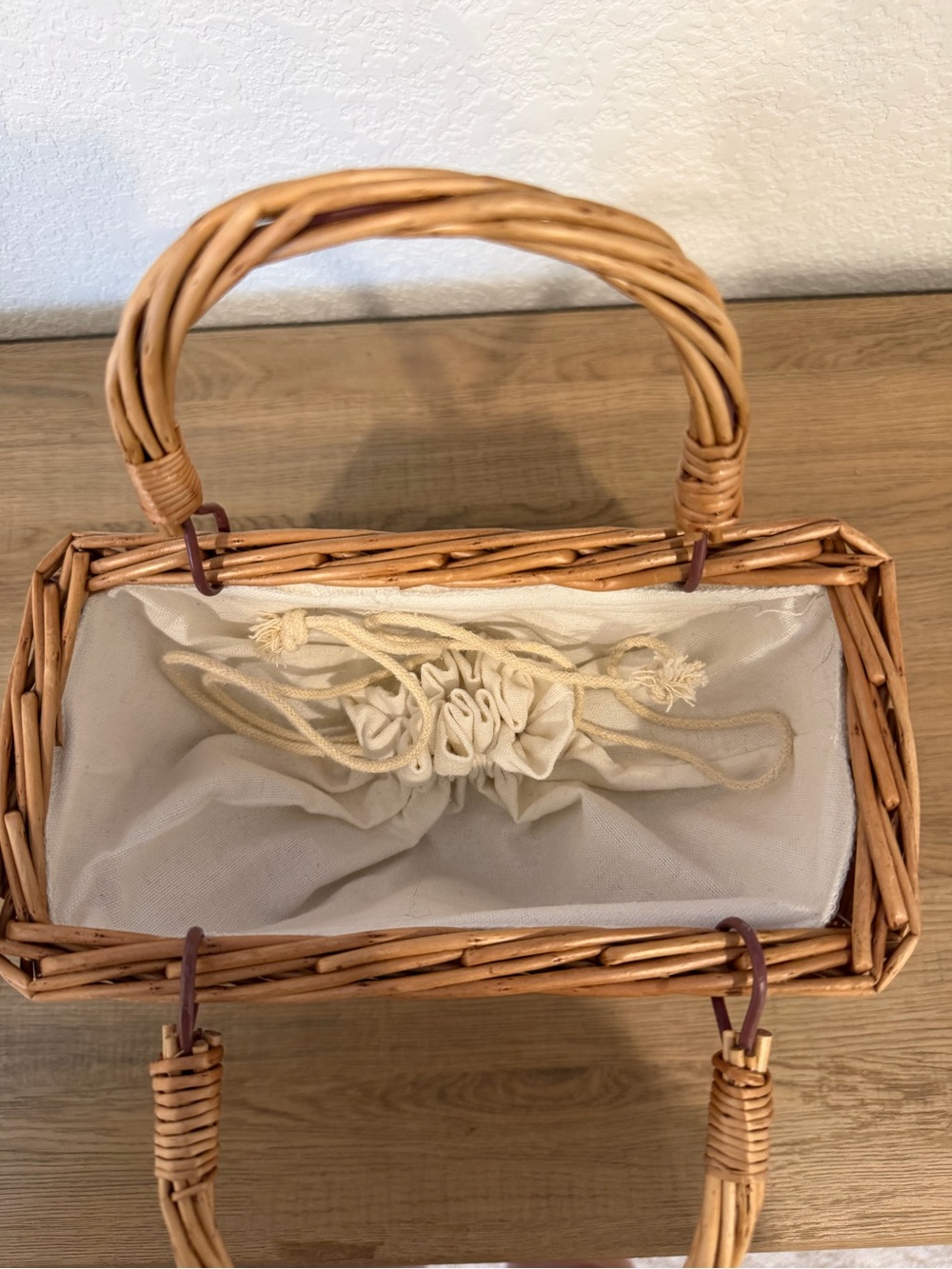 Woven Rattan Bag in Natural Brown - Picture 4 of 6